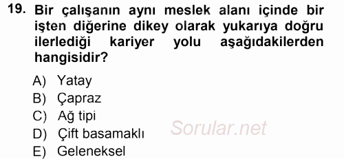 Performans ve Kariyer Yönetimi 2012 - 2013 Dönem Sonu Sınavı 19.Soru