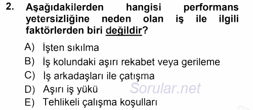 Performans ve Kariyer Yönetimi 2012 - 2013 Dönem Sonu Sınavı 2.Soru
