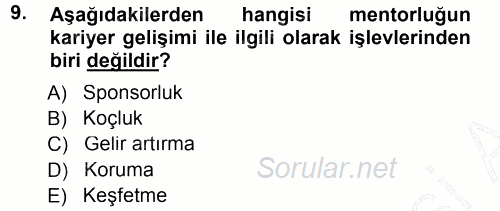 Performans ve Kariyer Yönetimi 2012 - 2013 Dönem Sonu Sınavı 9.Soru