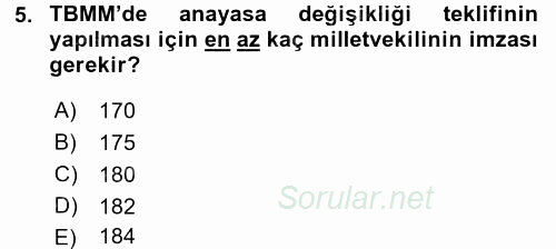 Sağlık Kurumları Mevzuatı 2017 - 2018 Ara Sınavı 5.Soru