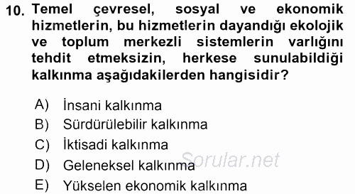 Gelişmekte Olan Ülkelerde Siyaset 2017 - 2018 Ara Sınavı 10.Soru