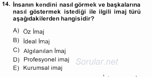 Yönetici Asistanlığı 2014 - 2015 Dönem Sonu Sınavı 14.Soru