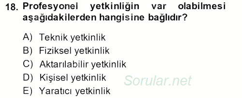 Yönetici Asistanlığı 2014 - 2015 Dönem Sonu Sınavı 18.Soru