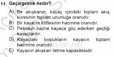 Geleneksel Enerji Kaynakları 2013 - 2014 Dönem Sonu Sınavı 11.Soru