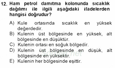 Geleneksel Enerji Kaynakları 2013 - 2014 Dönem Sonu Sınavı 12.Soru