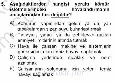 Geleneksel Enerji Kaynakları 2013 - 2014 Dönem Sonu Sınavı 5.Soru