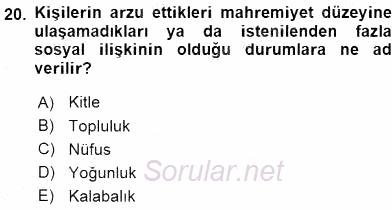 İletişim Bilgisi 2015 - 2016 Tek Ders Sınavı 20.Soru
