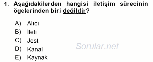 Görüşme Teknikleri 2016 - 2017 3 Ders Sınavı 1.Soru