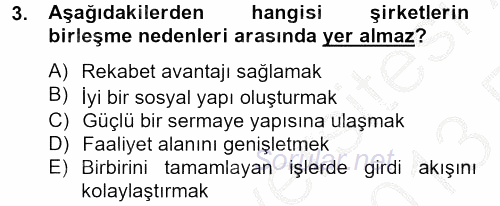 Şirketler Muhasebesi 2012 - 2013 Ara Sınavı 3.Soru