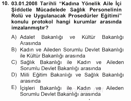 Sosyal Sorunlar 2012 - 2013 Ara Sınavı 10.Soru