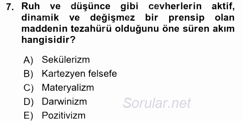 Kelam'A Giriş 2017 - 2018 3 Ders Sınavı 7.Soru