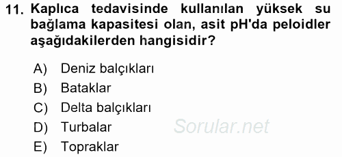 Termal ve Spa Hizmetleri 2015 - 2016 Dönem Sonu Sınavı 11.Soru