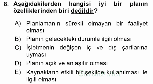 Termal ve Spa Hizmetleri 2015 - 2016 Dönem Sonu Sınavı 8.Soru