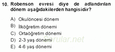 Okulöncesinde Çocuk Edebiyatı 2014 - 2015 Dönem Sonu Sınavı 10.Soru