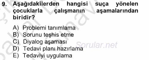 Sosyal Hizmet Uygulamaları 2014 - 2015 Dönem Sonu Sınavı 9.Soru