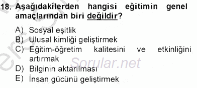 Bilgi Ekonomisi 2013 - 2014 Tek Ders Sınavı 18.Soru