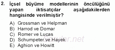Bilgi Ekonomisi 2013 - 2014 Tek Ders Sınavı 2.Soru