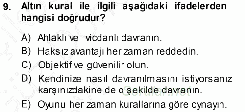 Spor Bilimlerine Giriş 2014 - 2015 Ara Sınavı 9.Soru