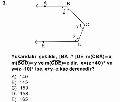 Okulöncesinde Matematik Eğitimi 2014 - 2015 Dönem Sonu Sınavı 3.Soru