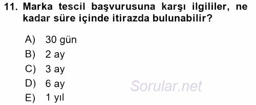 Ticaret Hukuku 1 2017 - 2018 Ara Sınavı 11.Soru