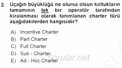 Tur Planlaması ve Yönetimi 2015 - 2016 Ara Sınavı 2.Soru