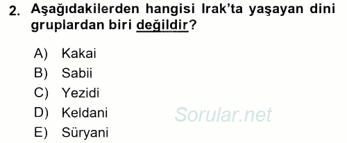 Modern Ortadoğu Tarihi 2015 - 2016 Ara Sınavı 2.Soru