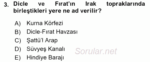 Modern Ortadoğu Tarihi 2015 - 2016 Ara Sınavı 3.Soru