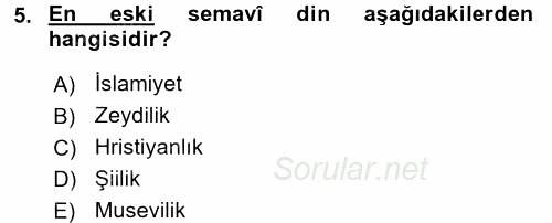 Modern Ortadoğu Tarihi 2015 - 2016 Ara Sınavı 5.Soru