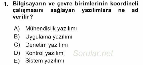 Ön Muhasebe Yazılımları Ve Kullanımı 2015 - 2016 Dönem Sonu Sınavı 1.Soru