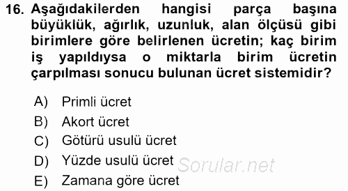 Ön Muhasebe Yazılımları Ve Kullanımı 2015 - 2016 Dönem Sonu Sınavı 16.Soru