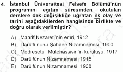 Türkiye´de Felsefenin Gelişimi 1 2015 - 2016 Ara Sınavı 4.Soru