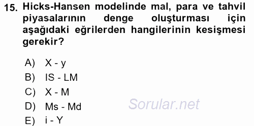 Maliye Politikası 1 2017 - 2018 Ara Sınavı 15.Soru