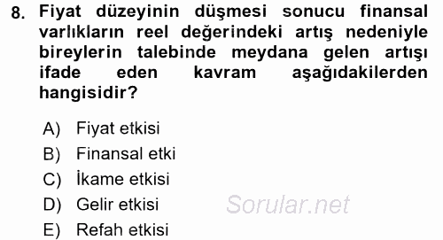 Maliye Politikası 1 2017 - 2018 Ara Sınavı 8.Soru