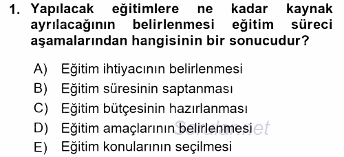 Perakende Yönetimi 2016 - 2017 Dönem Sonu Sınavı 1.Soru