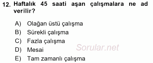 Perakende Yönetimi 2016 - 2017 Dönem Sonu Sınavı 12.Soru