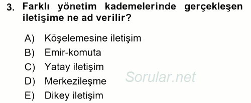 Perakende Yönetimi 2016 - 2017 Dönem Sonu Sınavı 3.Soru