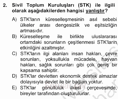 Uluslararası Politika 2 2012 - 2013 Ara Sınavı 2.Soru