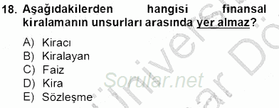 Dış Ticaret İşlemlerinin Muhasebeleştirilmesi 2012 - 2013 Dönem Sonu Sınavı 18.Soru