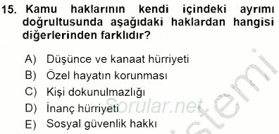 Hukukun Temel Kavramları 1 2015 - 2016 Dönem Sonu Sınavı 15.Soru