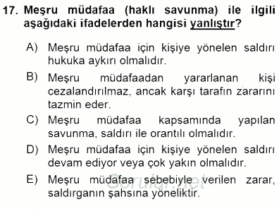 Hukukun Temel Kavramları 1 2015 - 2016 Dönem Sonu Sınavı 17.Soru