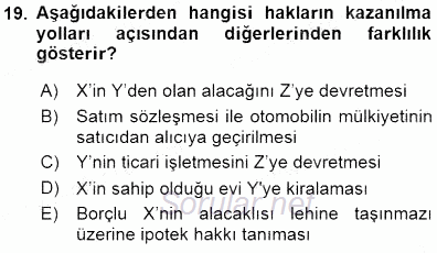 Hukukun Temel Kavramları 1 2015 - 2016 Dönem Sonu Sınavı 19.Soru