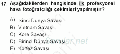 Fotoğrafın Kullanım Alanları 2014 - 2015 Ara Sınavı 17.Soru