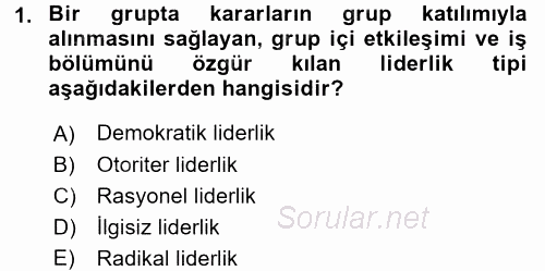 İnsan ve Toplum 2015 - 2016 Ara Sınavı 1.Soru