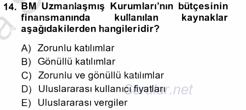 Uluslararası Kamu Maliyesi 2014 - 2015 Ara Sınavı 14.Soru