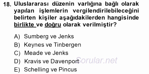 Uluslararası Kamu Maliyesi 2014 - 2015 Ara Sınavı 18.Soru