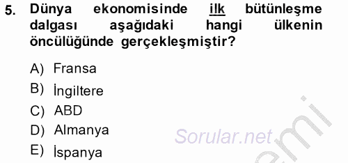 Uluslararası Kamu Maliyesi 2014 - 2015 Ara Sınavı 5.Soru