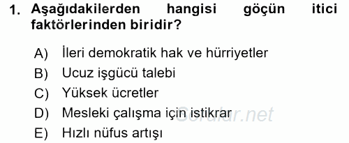 Çalışma Ekonomisi 2 2016 - 2017 Dönem Sonu Sınavı 1.Soru