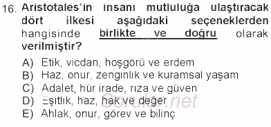 Veteriner Hizmetleri Mevzuatı ve Etik 2012 - 2013 Tek Ders Sınavı 16.Soru