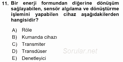 Örtü Altı Üretim Sistemleri 2015 - 2016 Dönem Sonu Sınavı 11.Soru