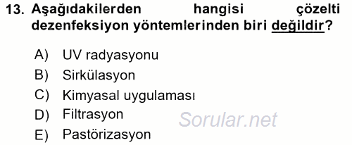 Örtü Altı Üretim Sistemleri 2015 - 2016 Dönem Sonu Sınavı 13.Soru